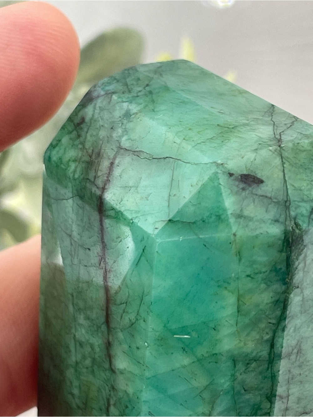 724 Carat Emerald Stone. Brazilian Emerald Rock stone crystalline Emerald cut